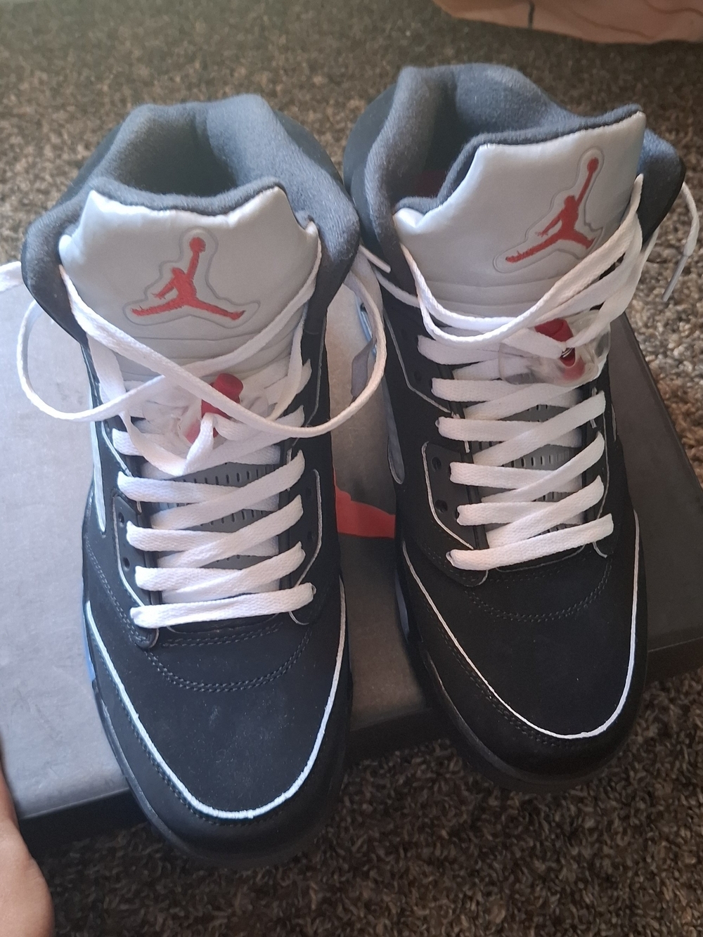 Nike Air Jordan Men's Black White Red High-Top Sneakers